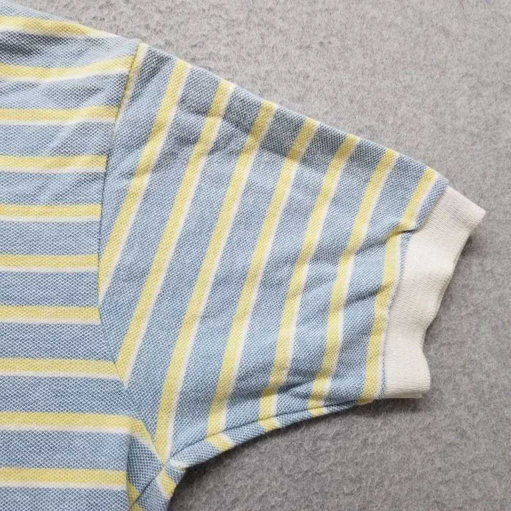Vintage‎ Polo Ralph Lauren Shirt Mens Medium Yellow Striped Short Sleeve